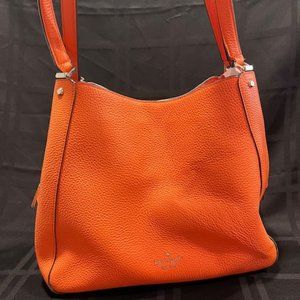 Kate Spade Leila 3 Compartments Coral Pebbled Leather Shoulder Handbag WKR00344